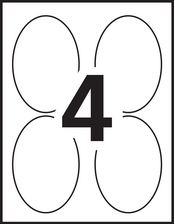 Avery&reg; Glossy White Oval Labels Template