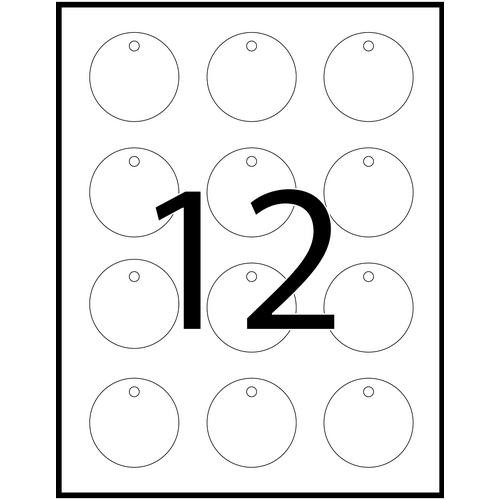 Template for Avery 22857- Printable Round Tags with Strings , 2"