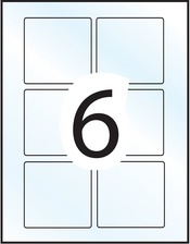 Avery&reg; Glossy Clear Square Labels Template