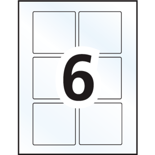Avery Glossy Clear Square Labels with Easy Peels - 7671- Template