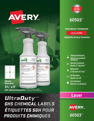 Avery® UltraDuty™ GHS Chemical Labels 