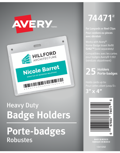 Avery® Horizontal Name Badge Holders