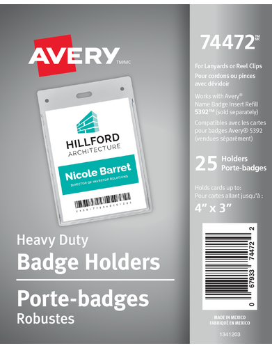 Avery® Vertical Name Badge Holders