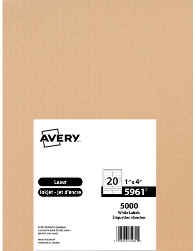 Avery® White Rectangle Labels with Sure Feed™ Technology 