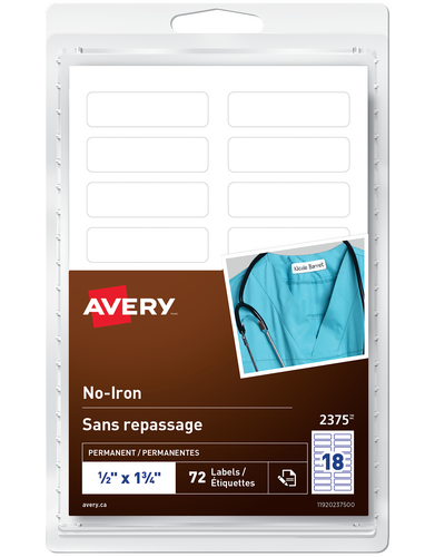  White No-Iron Fabric Labels