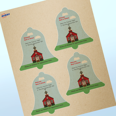 3-3/4 x 4-1/16 - Professional Printed Bell Labels - Kraft Brown Paper ...