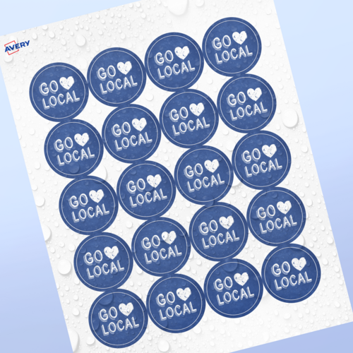 1-2/3 - Professional Printed Round Labels - Removable Decal Film | Avery