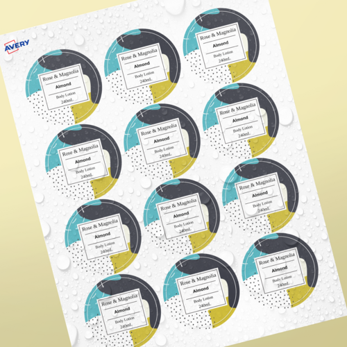 2-1/4 - Professional Printed Round Labels - Removable Decal Film | Avery