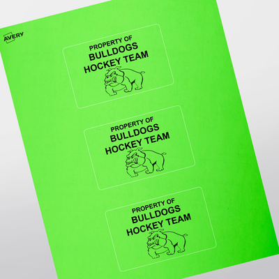 2-1/2 x 4 - Professional Printed Rectangle Labels - Neon Green Paper ...