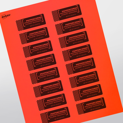 Red Copy Label 1 x 2-5/8 - Professional Printed Rectangle Labels - Neon Red Paper | Avery