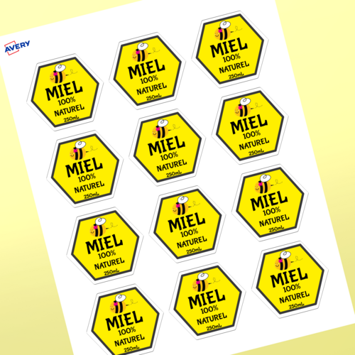 Étiquettes hexagonales