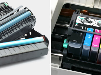 Étiquettes rectangulaires blanches pour différents types d’imprimantes