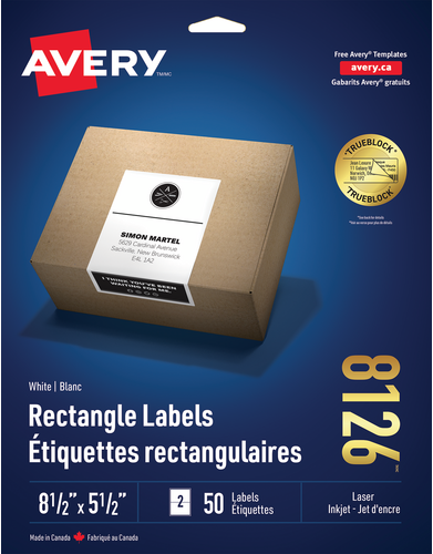 Avery® Étiquettes rectangulaires blanches 