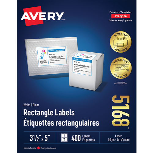 Matte White 3 5 X 5 Shipping Labels With TrueBlock Technology Avery 