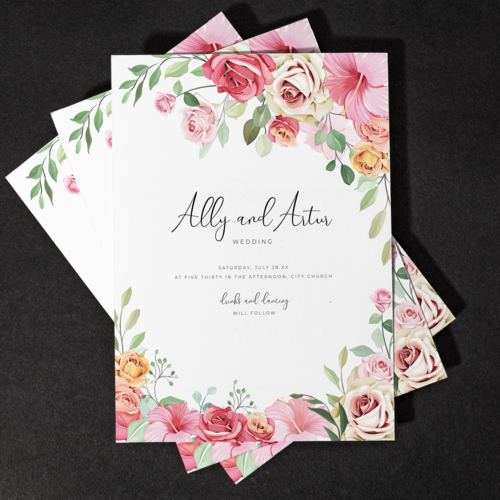Invitation Cards, Custom Printed Single Sided Portrait 7" X 5" | Avery