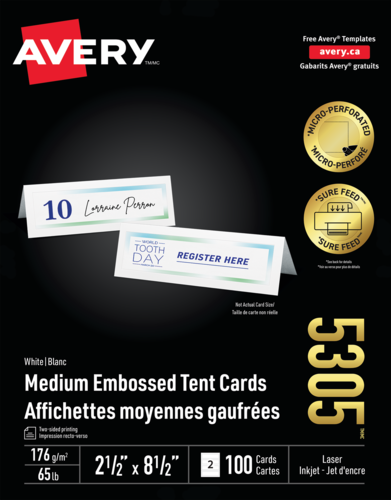 Avery® Medium Tent Cards 