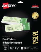  Event Tickets with Tear-Away Stubs