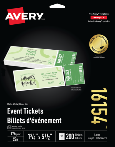 Avery® Event Tickets with Tear-Away Stubs