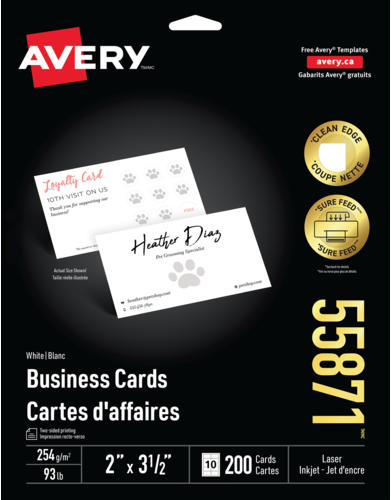  Business Cards with Sure Feed™ Technology