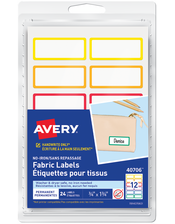 No-Iron Fabric Name Labels, Rainbow Borders