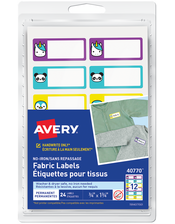 No-Iron Fabric Name Labels, Cute Animals