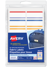 No-Iron Fabric Name Labels, Playful Stripes