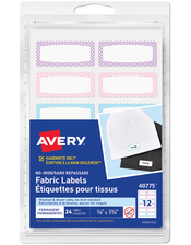No-Iron Fabric Name Labels, Soft Pastels