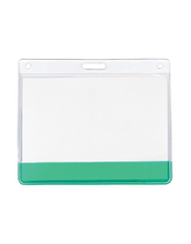 Porte-badges en vinyle avec barre de couleur translucide 