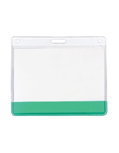 Porte-badges en vinyle avec barre de couleur translucide