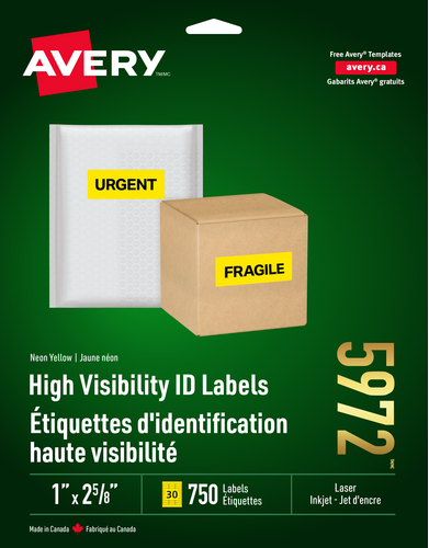 Avery® High Visibility Neon ID Labels 