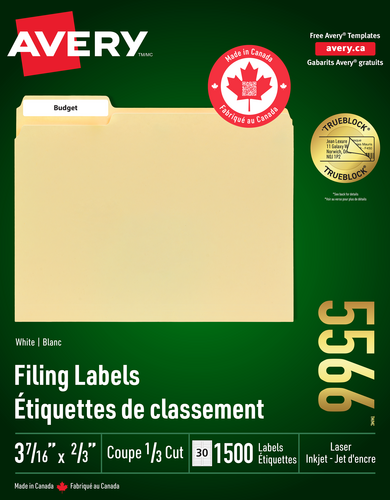 White Filing Labels