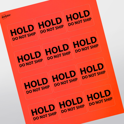 Red Copy Label 2 x 2-1/2 - Professional Printed Rectangle Labels - Neon Red Paper | Avery