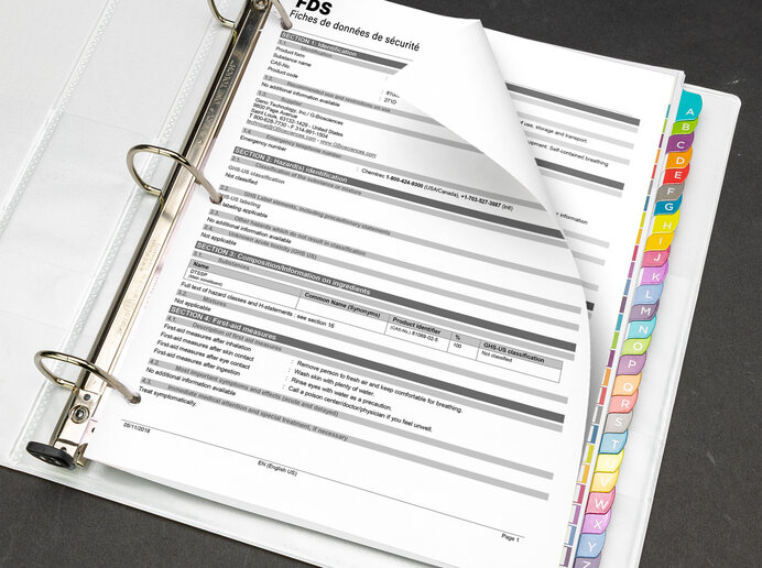 Création et stockage de fiches de données de sécurité