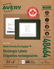 Earth-Friendly White Rectangle Labels