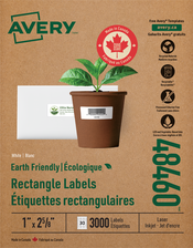 Earth-Friendly White Rectangle Labels