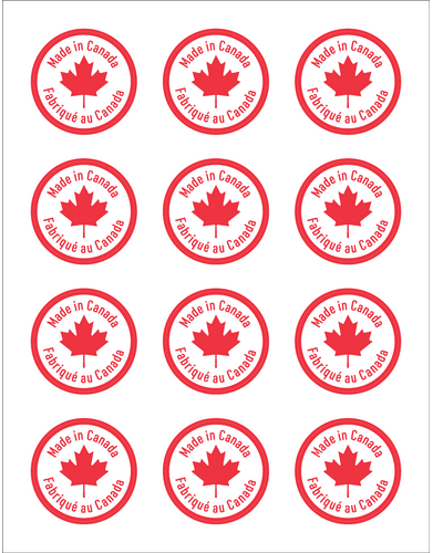  Made in Canada Labels - 24 Labels