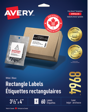  White Rectangle Labels with  Sure Feed&trade; Technology