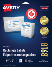  White Rectangle Labels with Sure Feed&trade; Technology