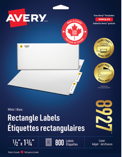  White Rectangle Labels with Sure Feed&trade; Technology