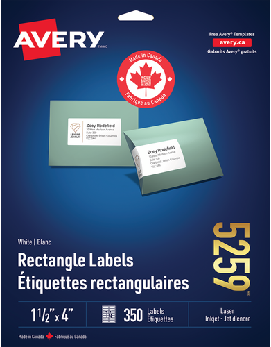  White Rectangle Labels