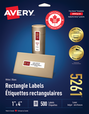  White Rectangle Labels with Sure Feed&trade; Technology