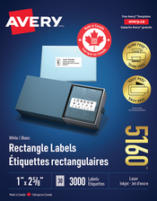  White Rectangle Labels with Sure Feed&trade;