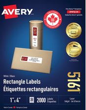  White Rectangle Labels with Sure Feed&trade; Technology