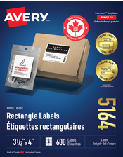  White Rectangle Labels with  Sure Feed&trade; Technology