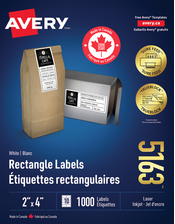  White Rectangle Labels with Sure Feed&trade; Technology
