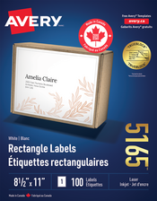  White Rectangle Labels