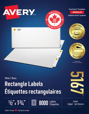  White Rectangle Labels with Sure Feed&trade; Technology