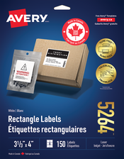  White Rectangle Labels with Sure Feed&trade; Technology