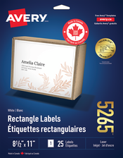  White Rectangle Labels