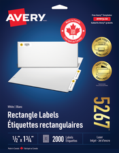  White Rectangle Labels with Sure Feed&trade; Technology